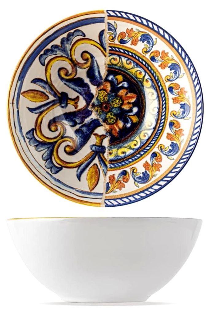Set aus 6 Schalen Positano aus Steinzeug, 16 cm