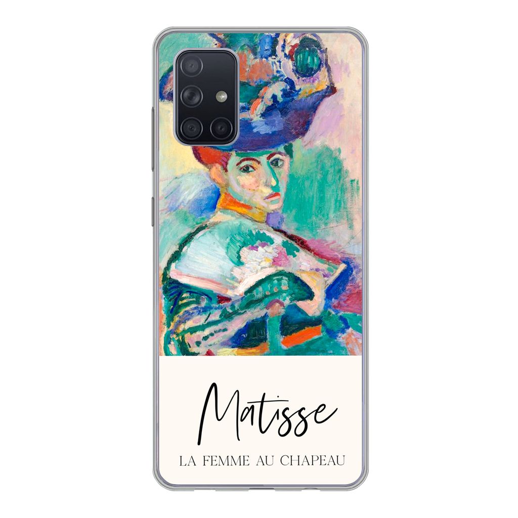 MuchoWow Handyhülle Schutzhülle Hülle für Samsung Galaxy A51 Die Frau mit dem Hut - Matisse - Kunst Silikon Softcase Handy Hülle - Schutzabd...