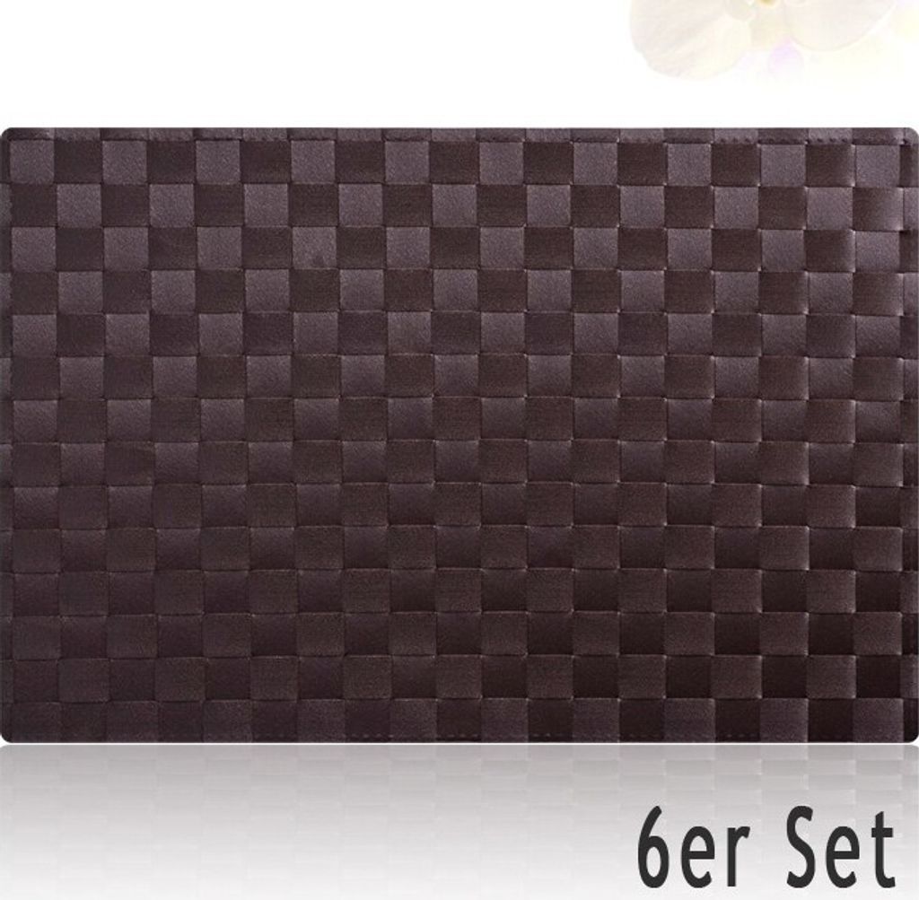 Tischset MODERN braun 6er Tischunterlage als Tischdeko