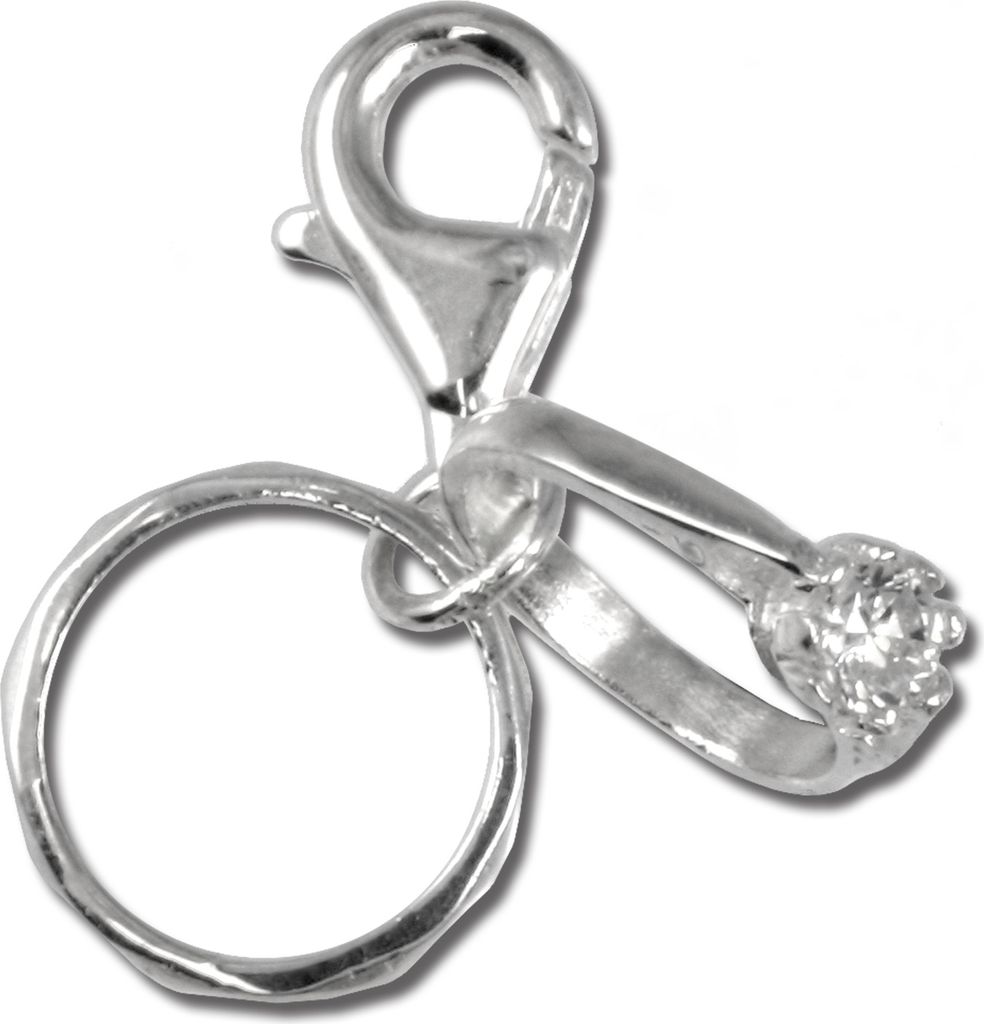 SilberDream Charm Anhänger Hochzeitsringe Zirkonia 925 Echt Produktbild 