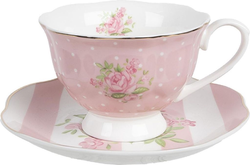 Clayre & Eef SWRKS Šálka na kávu s podšálkou 12x9x6 cm 200 Obrázok produktu 