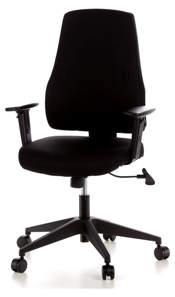 Bürostuhl PRO-TEC 100 Stoff Schwarz Drehstuhl ergonomisch mit verstellbaren Arm- und Rückenlehnen