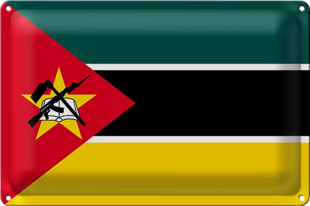 Blechschild Flagge Mosambik 30x20cm Flag of Mozambique