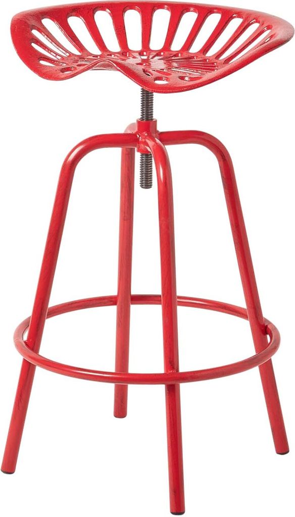 HOMESCAPES Vintage Barstuhl Traktorsitz Barhocker Metall Produktbild 