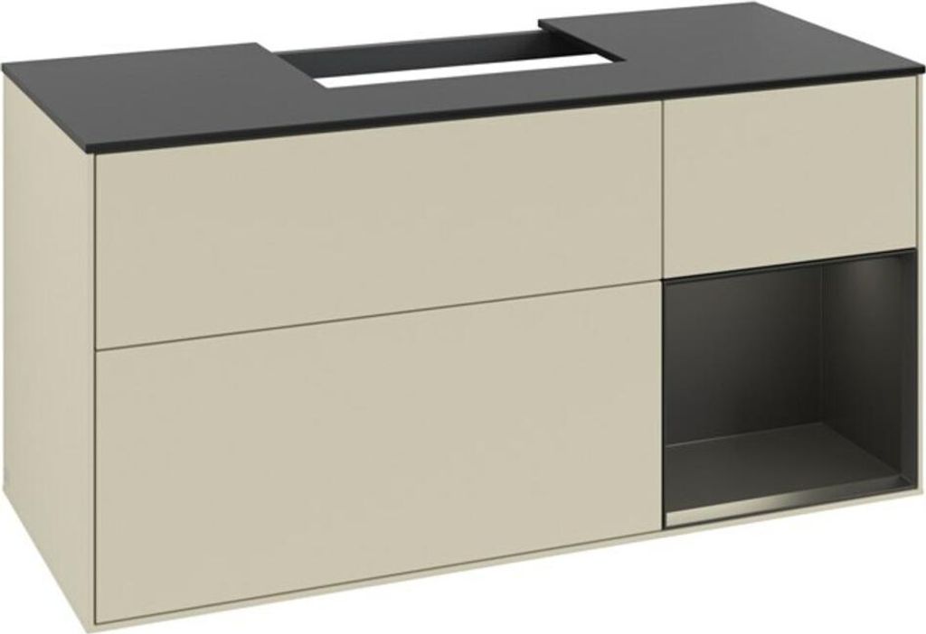 V&B Waschtischunterschrank Finion 120cm, Pl b m, Rg r b m Lac, si Gr m Lac