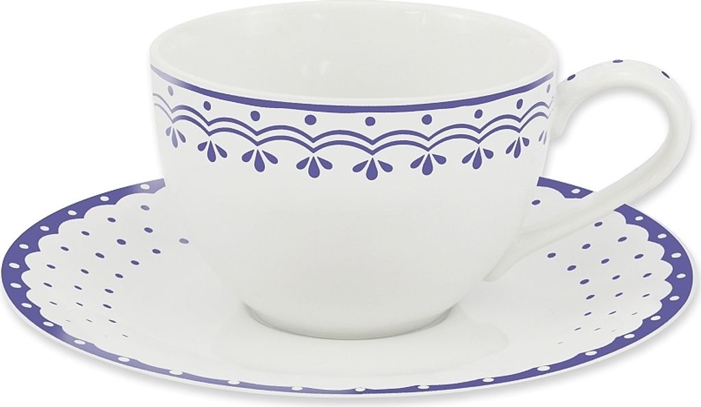 Leander Šálek s podšálkem, 0,20 l, HyggeLine, modrá, Leander, český porcelán