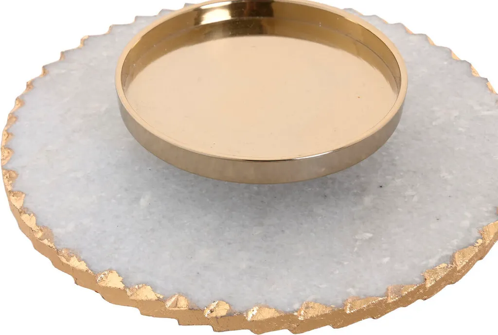 Centre de Table Design Marbre et Or pour Décoration Mariage et Maison