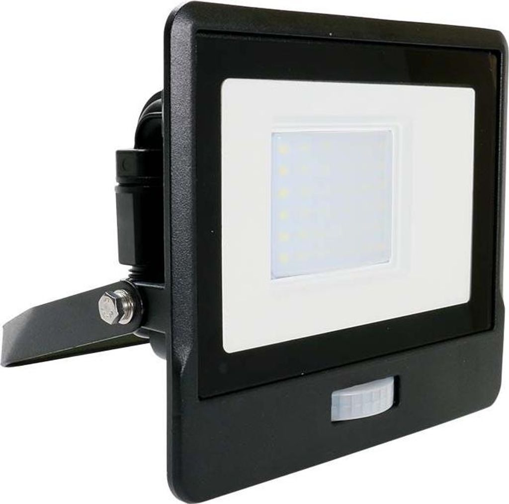 V-TAC 138S-B LED Flutlicht 'PIR SENSOR' mit Samsung Chip, IP65, 30W, 2340 Lumen, Bewegungserkennung bis 10m