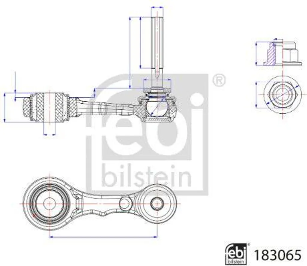 Bras de suspension en aluminium forgé FEBI 183065 compatible Stelvio