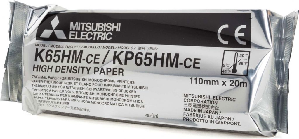 Mitsubishi Electric K65HM-CE / KP65HM-CE 110 mm x 20 m - Thermorolle - weiß