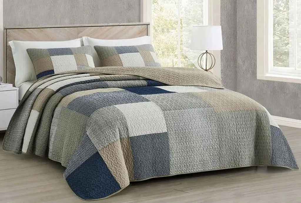 Azomor Ensemble de Literie Patchwork Léger pour Toutes les Saisons