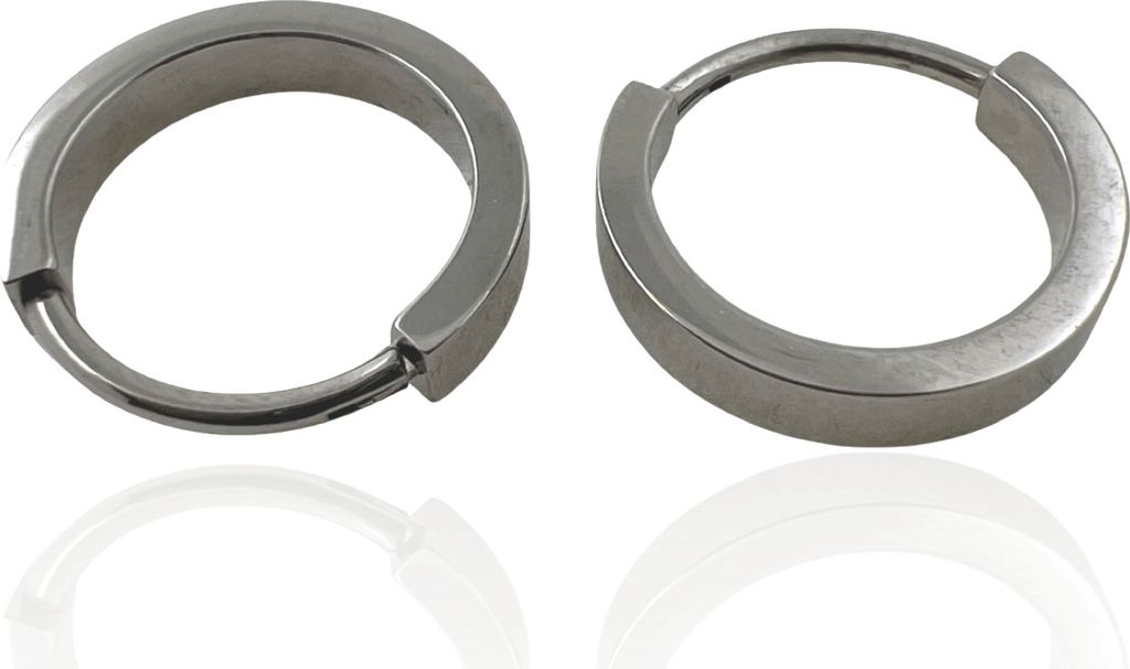 Titan Creolen Ohrringe 13mm in verschiedenen Farben Farbe - Silberfarben Breite - 2,5 mm
