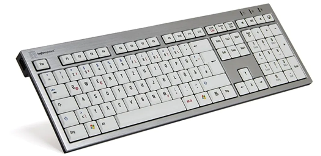 Logickeyboard SKB-AJPU-EN Clavier filaire USB blanc QWERTZ en alu