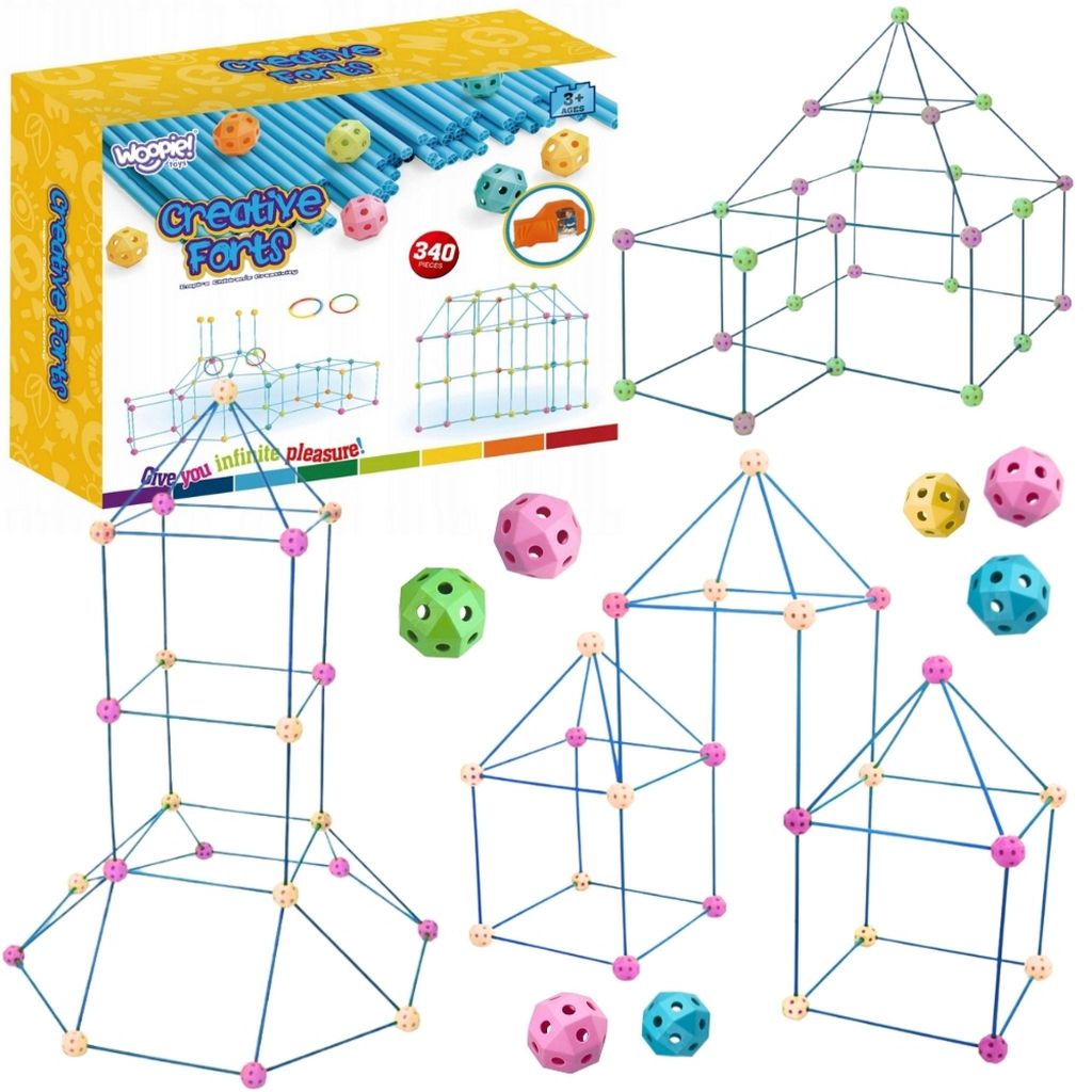 Woopie Constructieset Xxl Tentbasisbuisrietjes 340-delig. Productafbeelding 