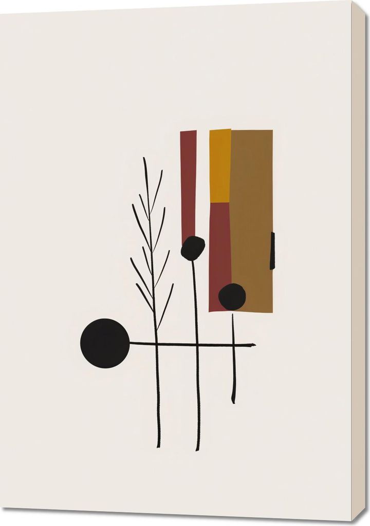 Bild 70x100cm Schwarz Linien Zweige