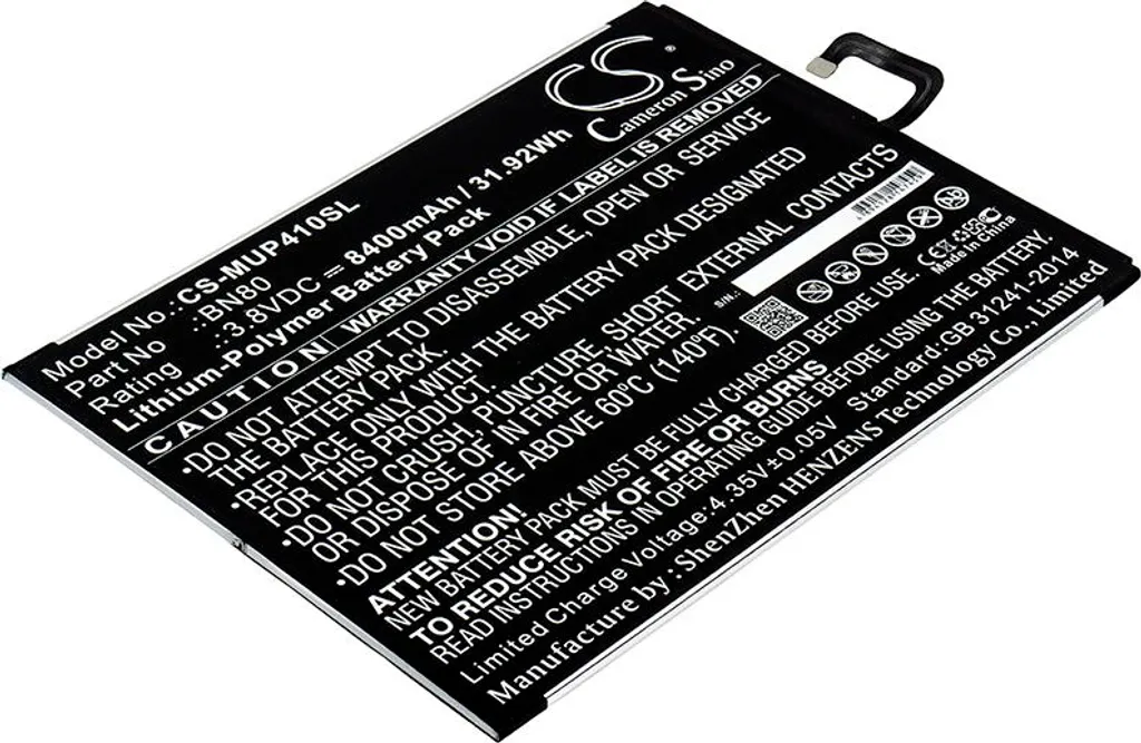 Batterie Techtek pour Xiaomi Mi Pad 4 Plus compatible avec modèle BN80