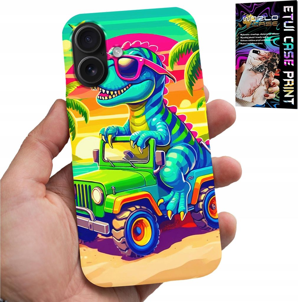Fall Für Iphone 16 Plus - Dinosaurier In Einem Lkw-Designs Für Kinder