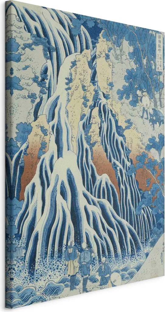 Hokusai Cascata Kirifuri Riproduzione su Tela 40x60 cm Alta Qualità