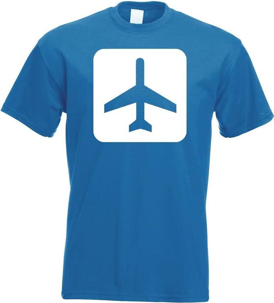 Kiwistar - T-Shirt - royal - Flughafen Flugplatz Piktogramme Herren Funshirt Bedruckt Design Sprüche Spruch Motive - mit Motiv Bedruckt - Funshirt...