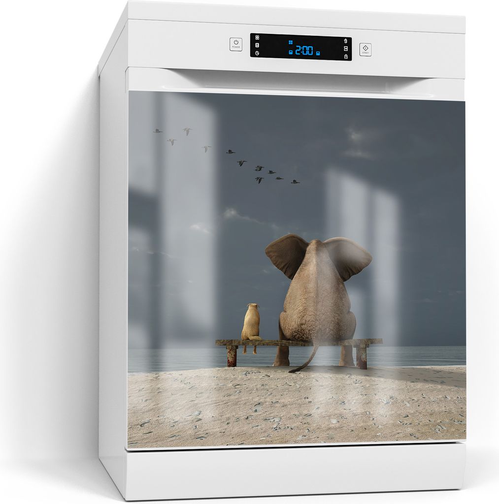 DEQORI Magnetmatte Spülmaschine Standard 60x60 cm 'Tierische Freunde am Meer' Magnetfolie