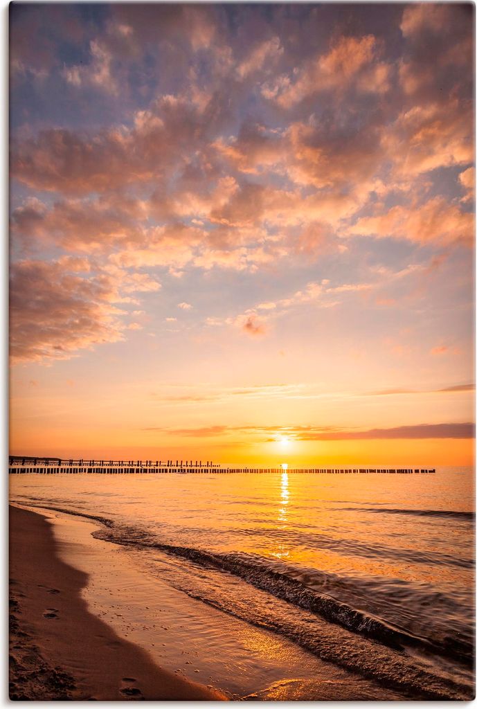 ARTland Leinwandbild Sonnenuntergang am Strand von Zingst Größe: 60x90 cm