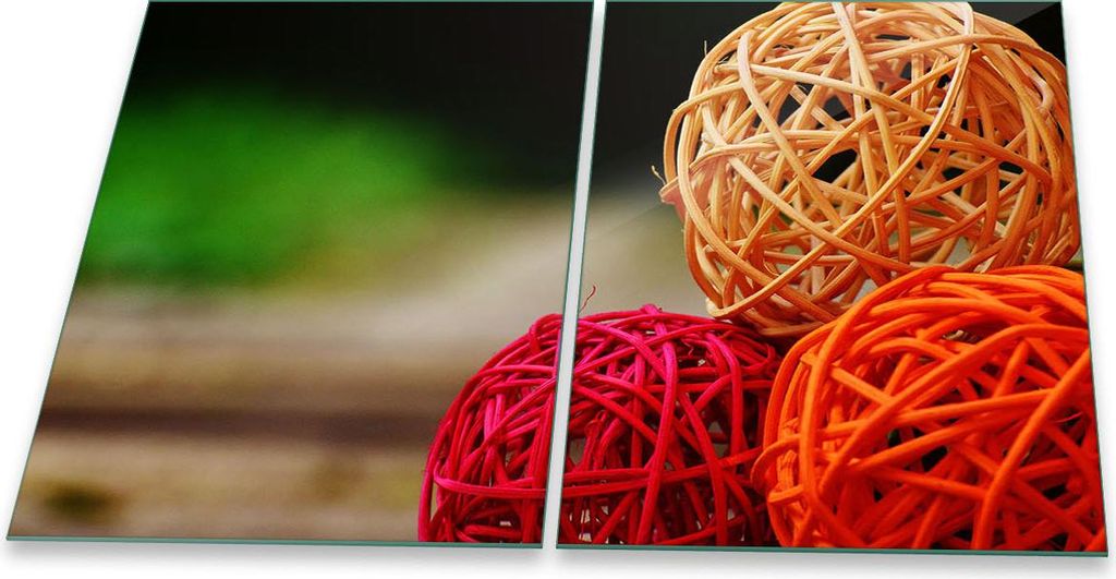 Herdabdeckplatte Glaskeramik 2-Teilig 2x40x52 Popart Bunt Abdeckung Spritzschutz Glas