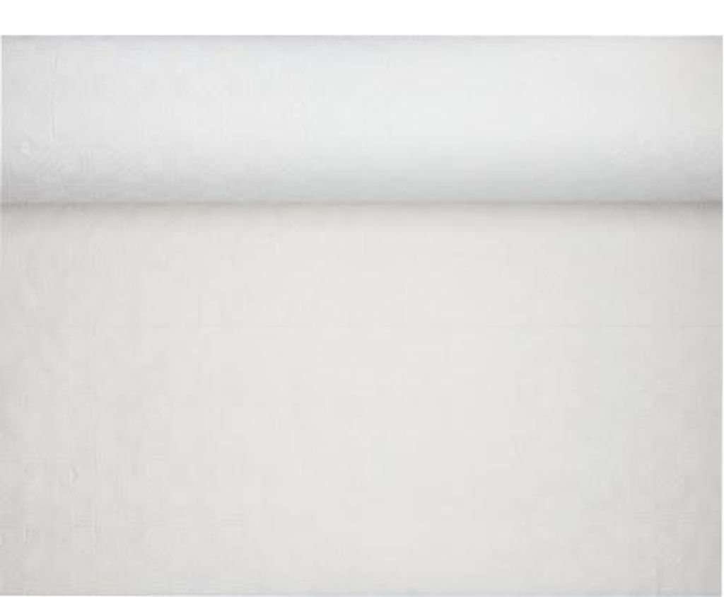 Tovaglia di carta con rilievo damascato 100 m x 1 m bianco Immagine del prodotto 