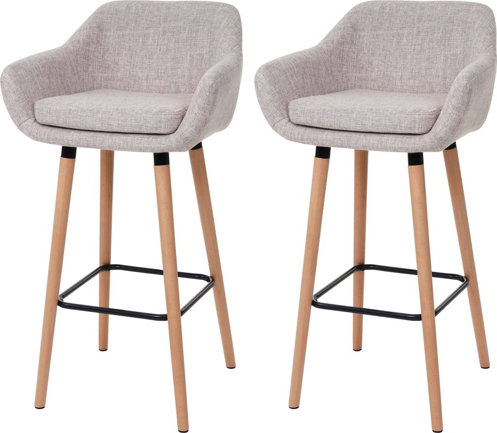 Two bar stools are shown against a white background.