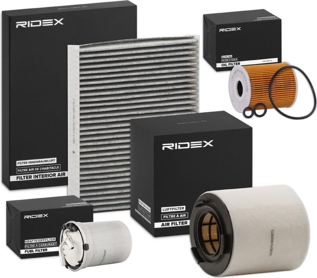 RIDEX Filterset Inspektionspaket Filtersatz für VW Polo Schrägheck (6R1, 6C1) für SKODA Fabia II Schrägheck (542) Fabia II Combi (545) ROOMSTER...