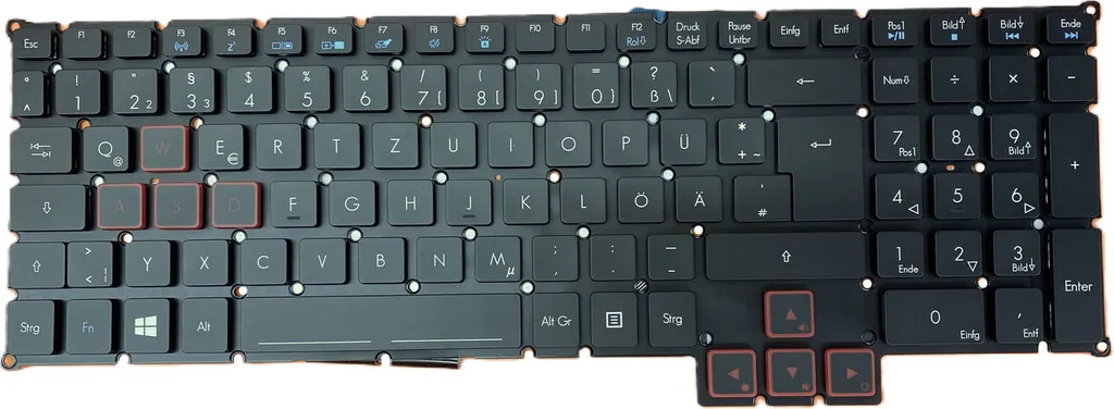 Clavier Allemand AZERTY sans cadre éclairé pour 0KN0-EX1GE12 compatible PC