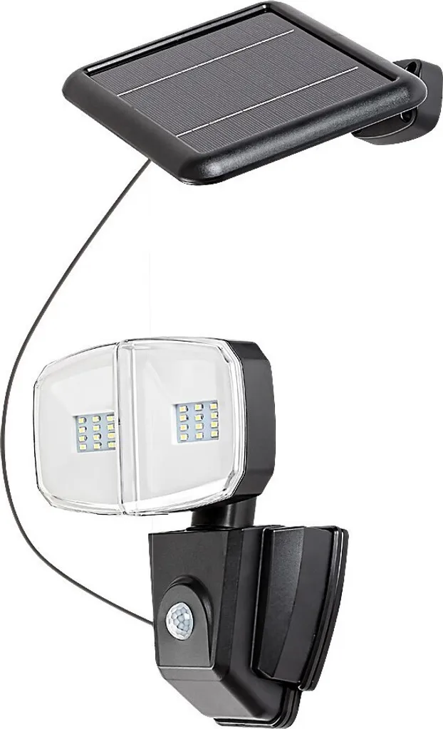 Projecteur solaire LED 12W Zlarin noir sans fil contre zones sombres