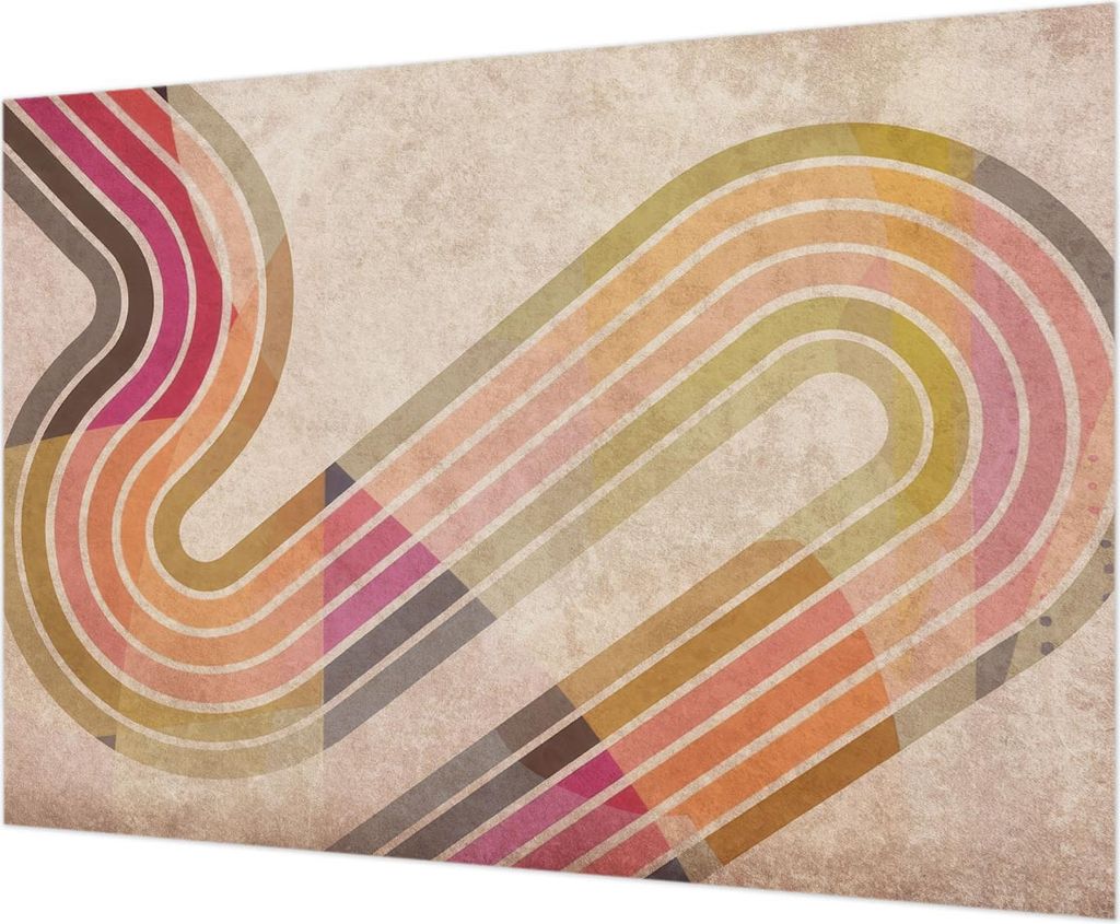 Wandtapete - Dekorative Tapete für Wohnzimmer - Tapetenfolie für Wanddekoration - 312x219 cm - Geometrische Linien