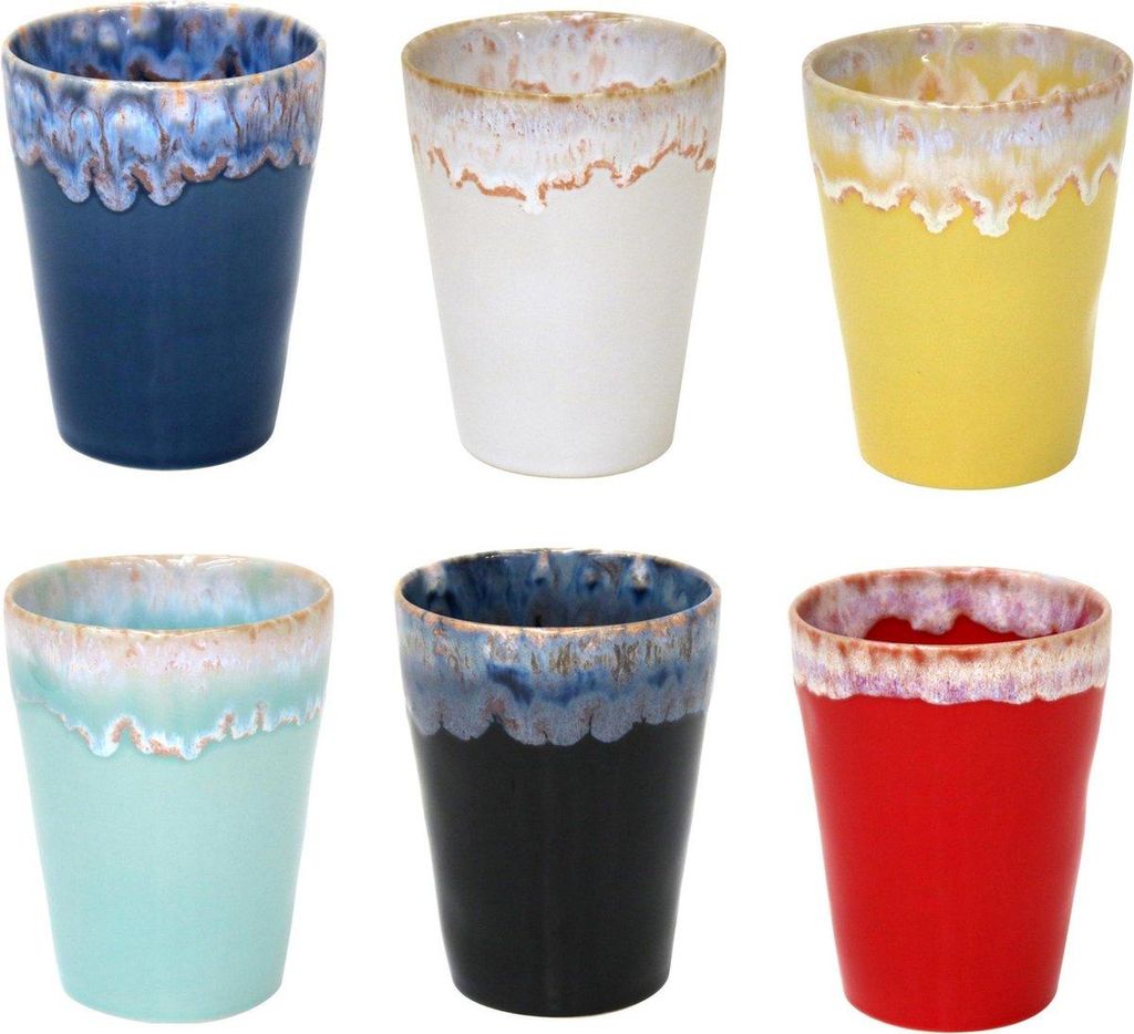 Costa Nova Latte Macchiato Tasse 38 cl – Grespresso – Keramik – 6er-Set in 6 Farben – Vibrant – 9,5 cm x H 11 cm