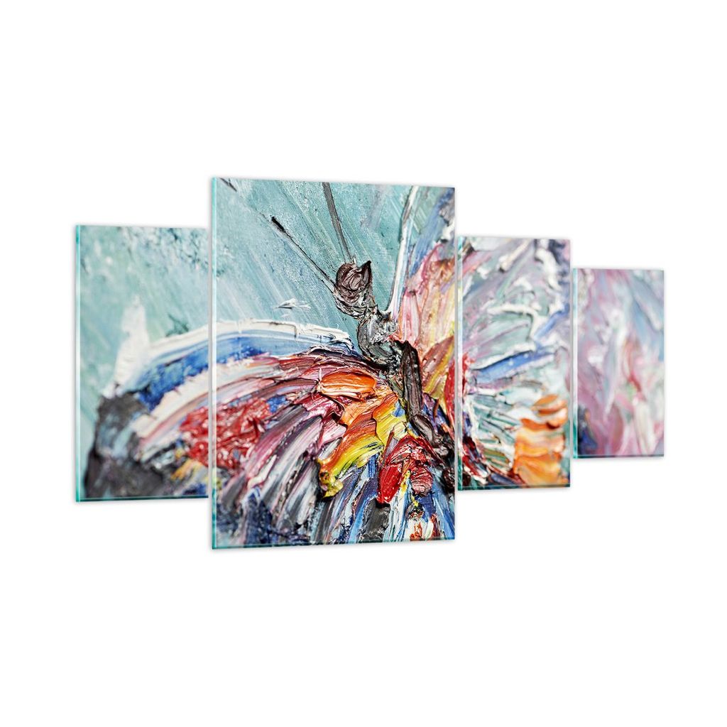 Bilder auf glas - Vogel Natur Farbe - 160x90cm - Glasbilder - Wandbilder - Kunstdruck - zum Aufhängen bereit - Wanddekoration aus Glas - Glas Bild...