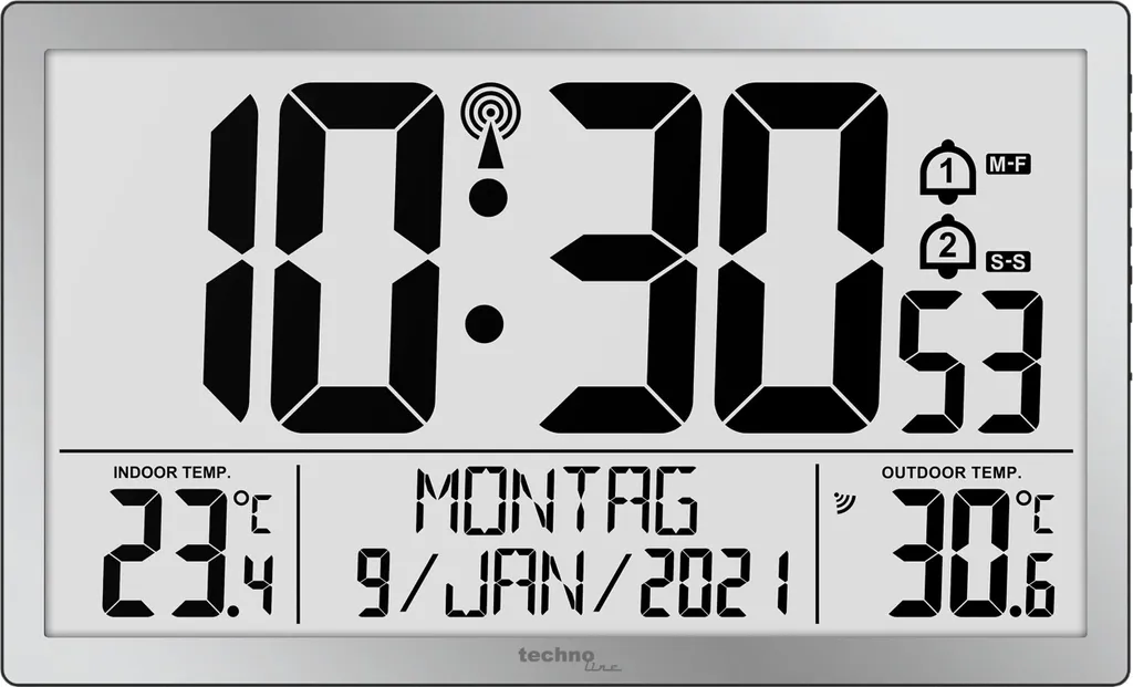 Pendule numérique murale avec thermomètre intérieur Technoline WS 8113