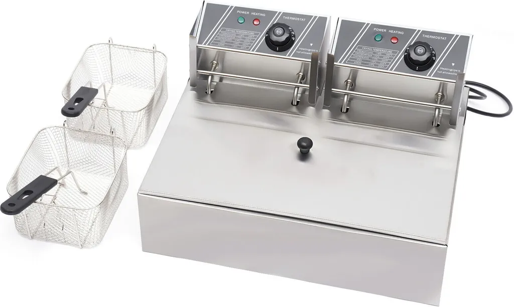 Friteuse professionnelle inox 12 litres double bac pour restauration