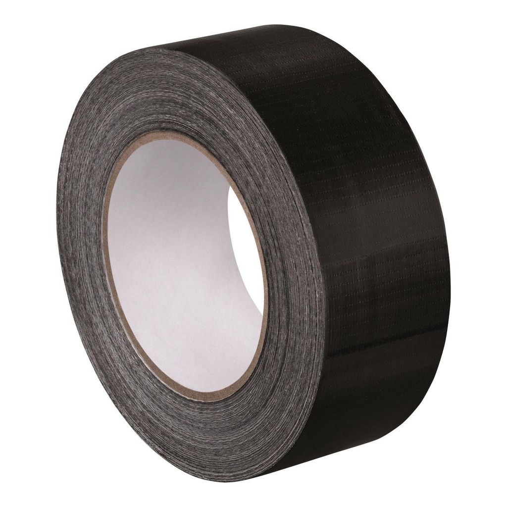 Gewebeband 50 m x 48 mm schwarz Panzertape Reparaturband Steinband universell einsetzbar für Abkleben und Reparaturen