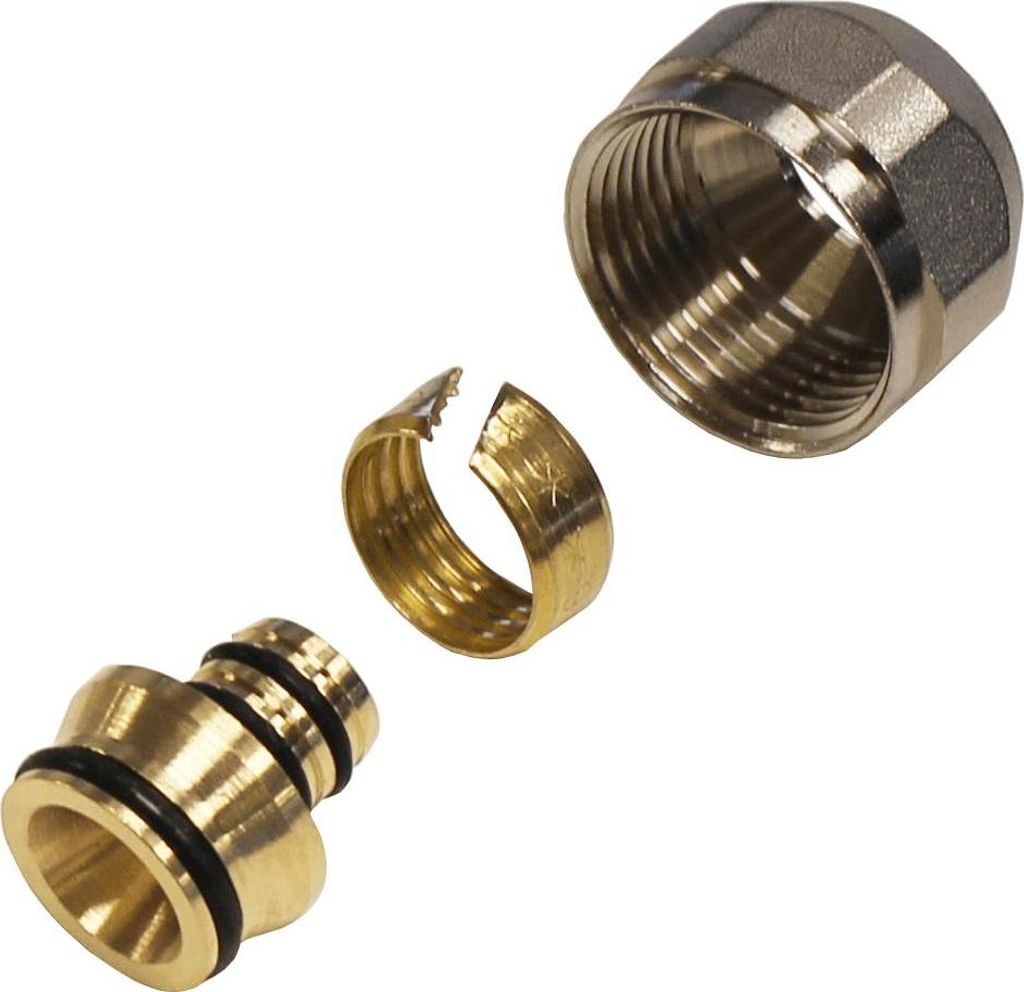 Klemmringverschraubung Eurokonus 3/4" x 16 x 2,0 mm – Messing vernickelt