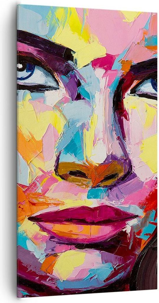 Bild auf Leinwand - Leinwandbild - Mädchen Gesicht - 65x120cm - Wand Bild - Wanddeko - Wandbilder - Leinwanddruck - Bilder - Kunstdruck - Wanddeko...