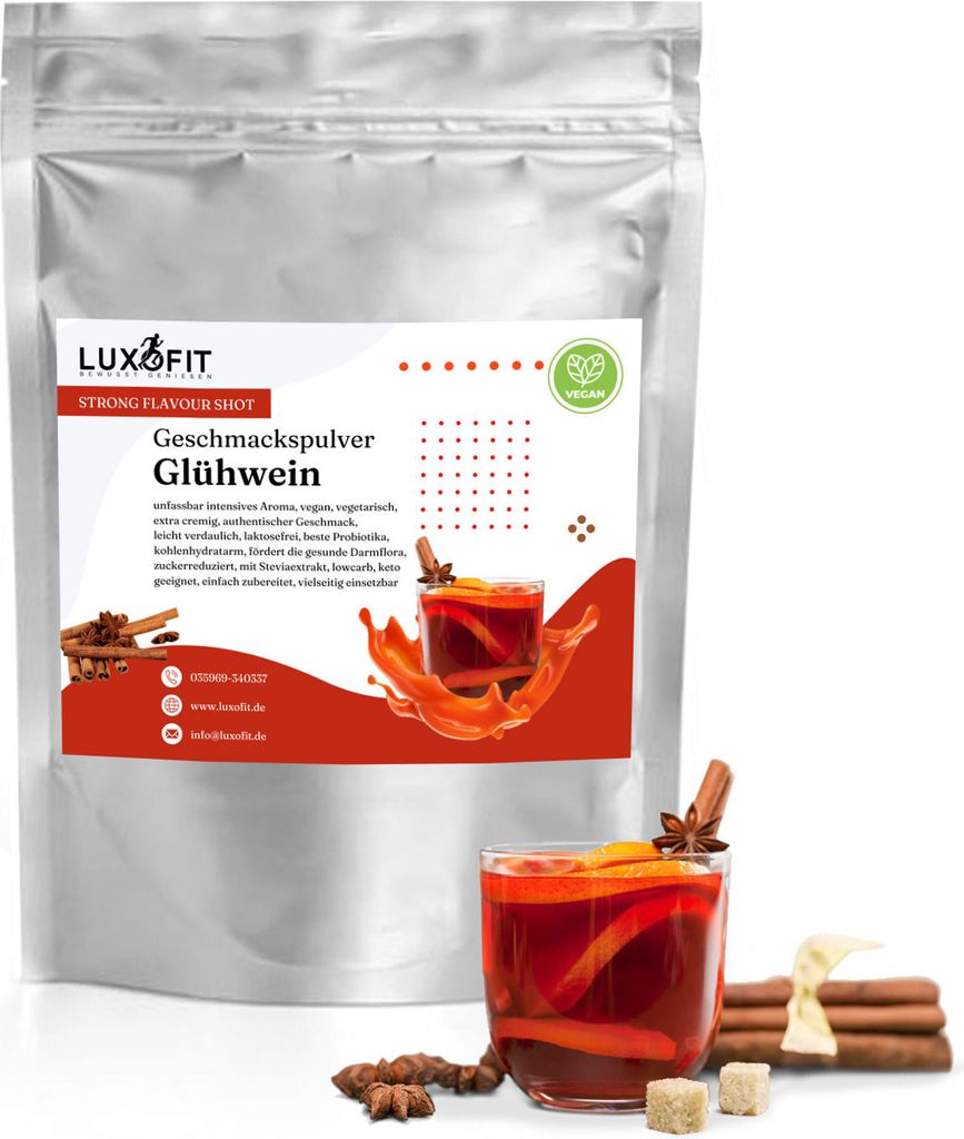 Glühwein Geschmackspulver Shot Flavour kalorienarm 300 g