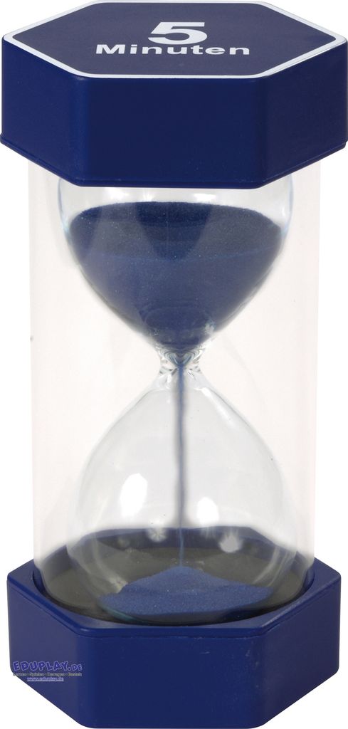 EDUPLAY 120609 Mega Sanduhr 5 min, Ø 8,4 x 16 cm, blau
