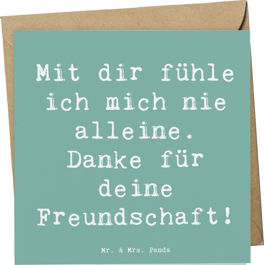Mr. & Mrs. Panda Grußkarte Spruch Beste Freundin - Meeresbrise - Geschenk, Danke sagen, Aufmerksamkeit, Handgemacht, Liebe, Dankeschön, du bist n...