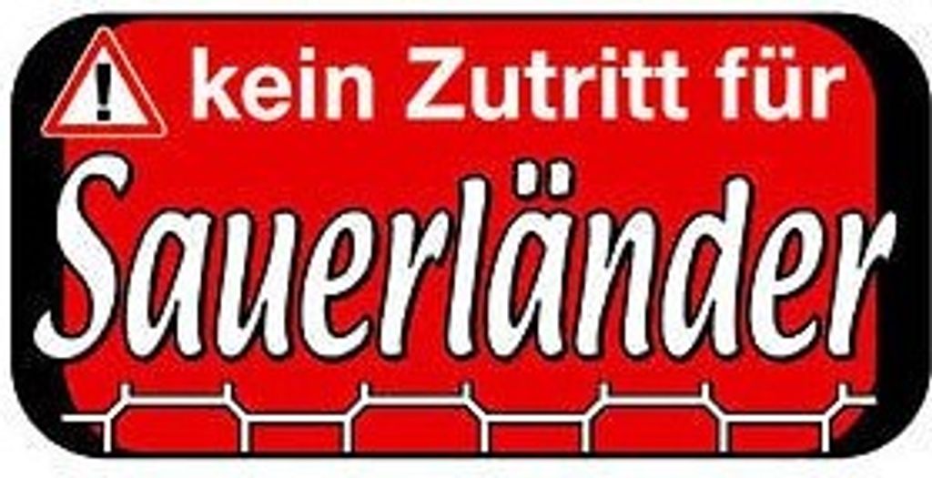 Türschild - Kein Zutritt für Sauerländer - 308147 - 14,6cm x 7,5cm