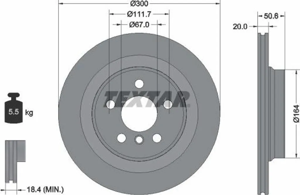 Disque de frein Textar 92274503 d'origine OE pour Mini Countryman F60