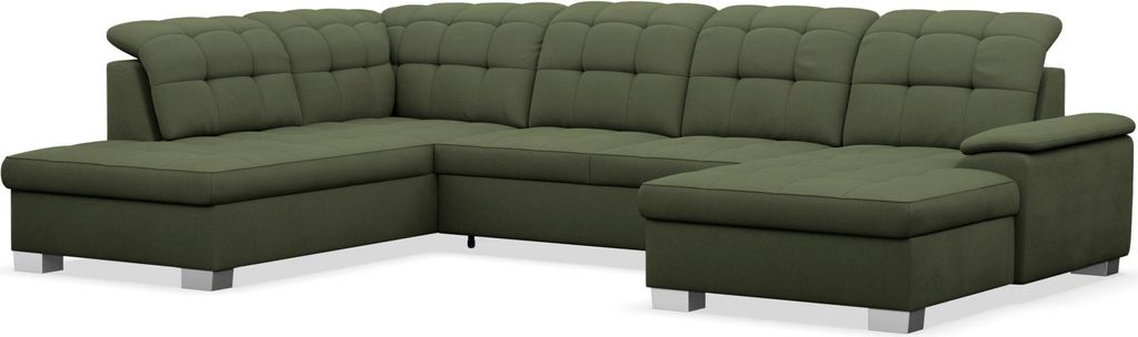 Selsey Jamaal - Wohnlandschaft mit Schlaffunktion und Stauraum, rechtsseitig, khaki