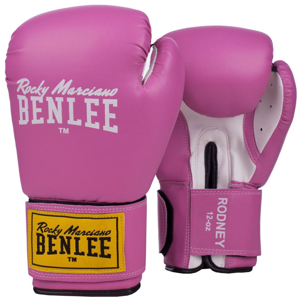 Gants de boxe en similicuir RODNEY Pink/White 10 oz BENLEE Image du produit 