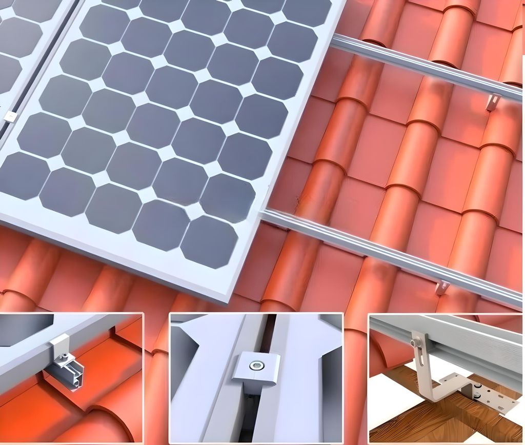 Ziegeldach Balkonkraftwerk Halterung für 2 Panele PV Modul Produktbild 4
