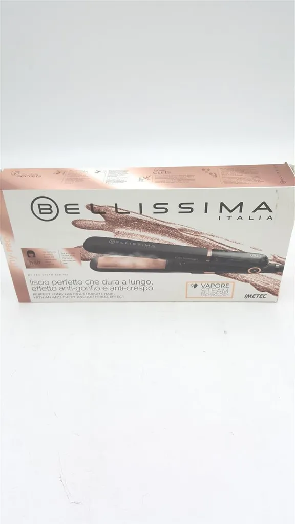 Bellissima My Pro Steam B28 100 Fer à Lisser Vapeur Noir Cordon 1,8m