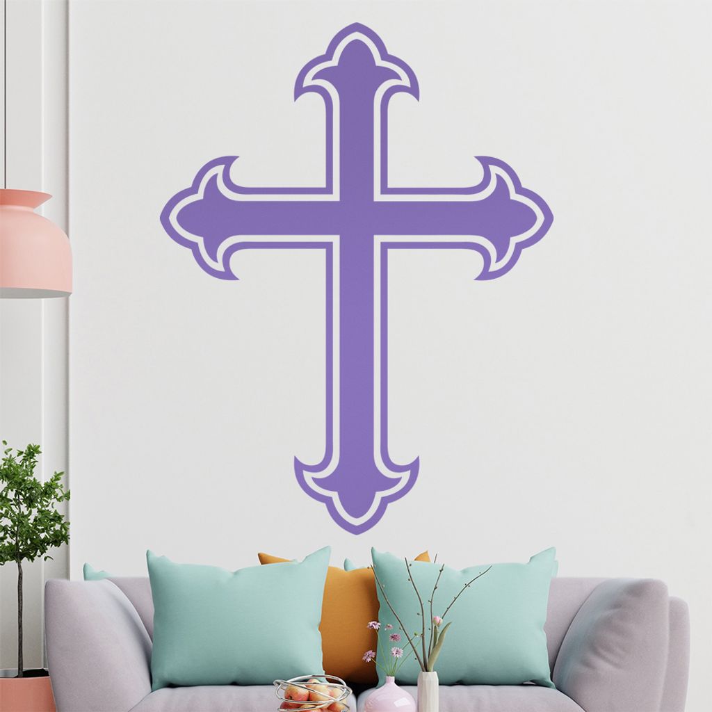KIWISTAR Kreuz - Jesus Kreuzigung Christentum Wandtattoo in 6 Größen - Wandaufkleber Wall Sticker - Dekoration, Küche, Wohnzimmer, Schlafzimmer,...