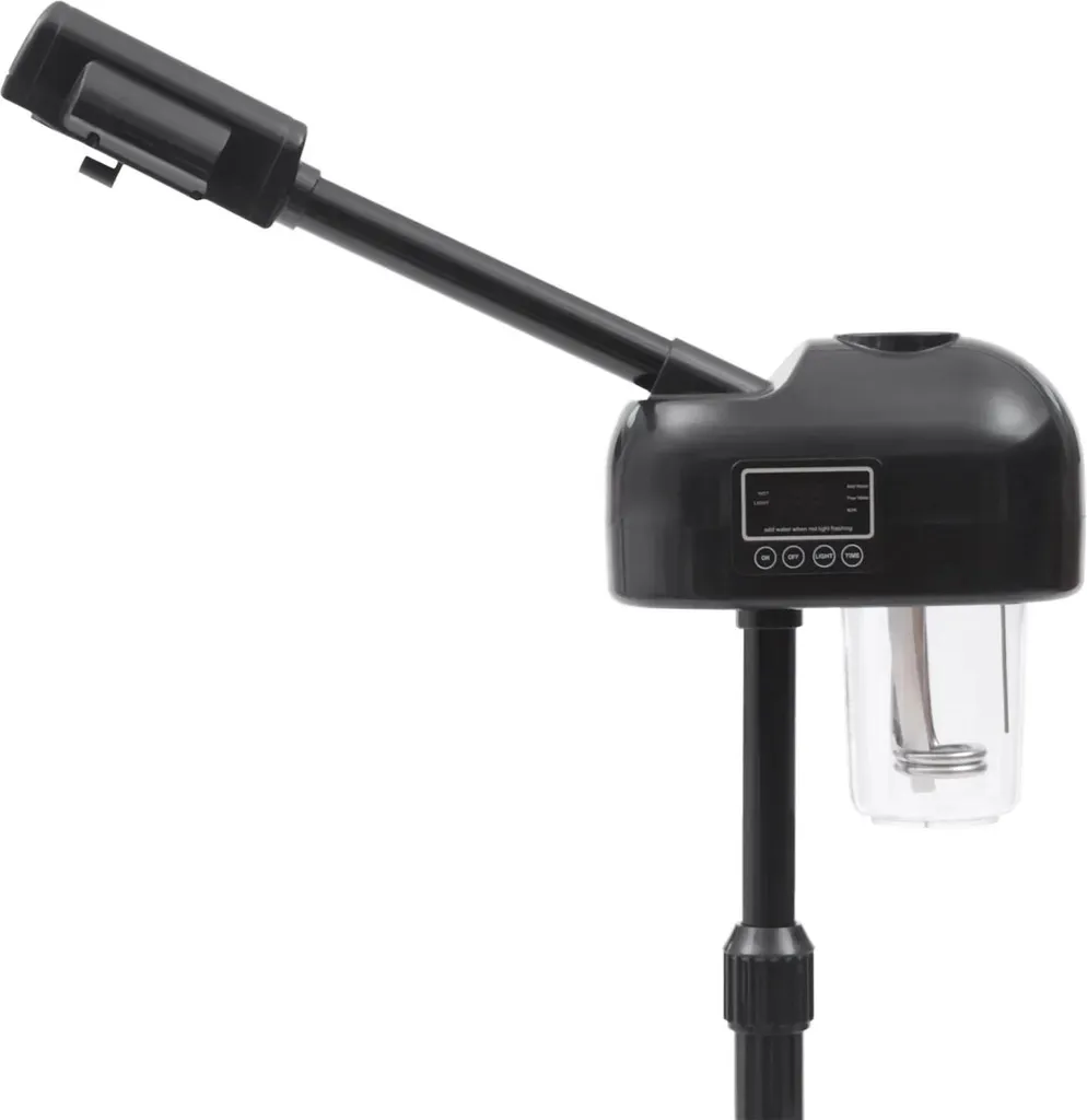 Appareil de vaporisation faciale 750W noir avec panneau LCD et rotation